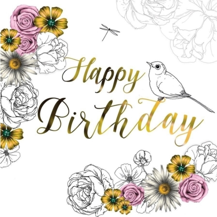 Swarovski Square Flowers Bursdagskort (Cl1403)