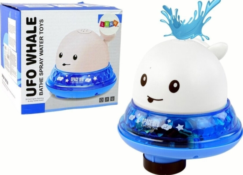 Leantoys Vannsprutende Hval Med Stativ Badeleke Hvit