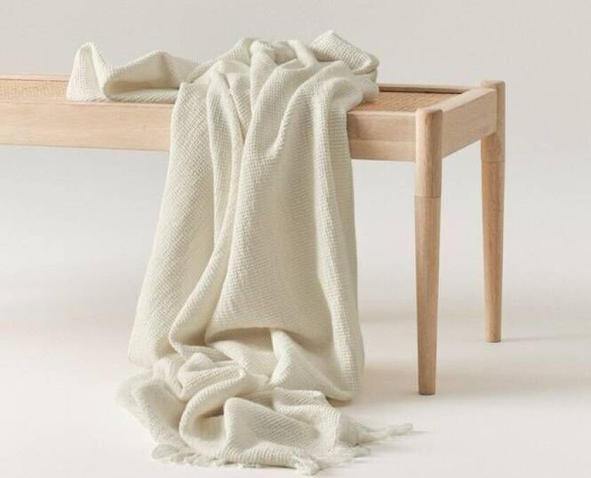 pledd 140x200 cm Naturhvit