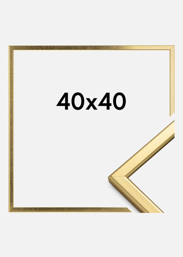 Ramme Slim Matt Antirefleksglass Gull 40x40 Cm
