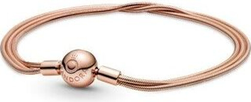 Armbånd i rosèforgylt 925 sølv, 19 cm