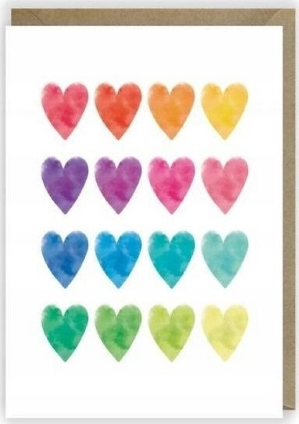 Gratulasjonskort Hjerter, Øko Konvolutt K032