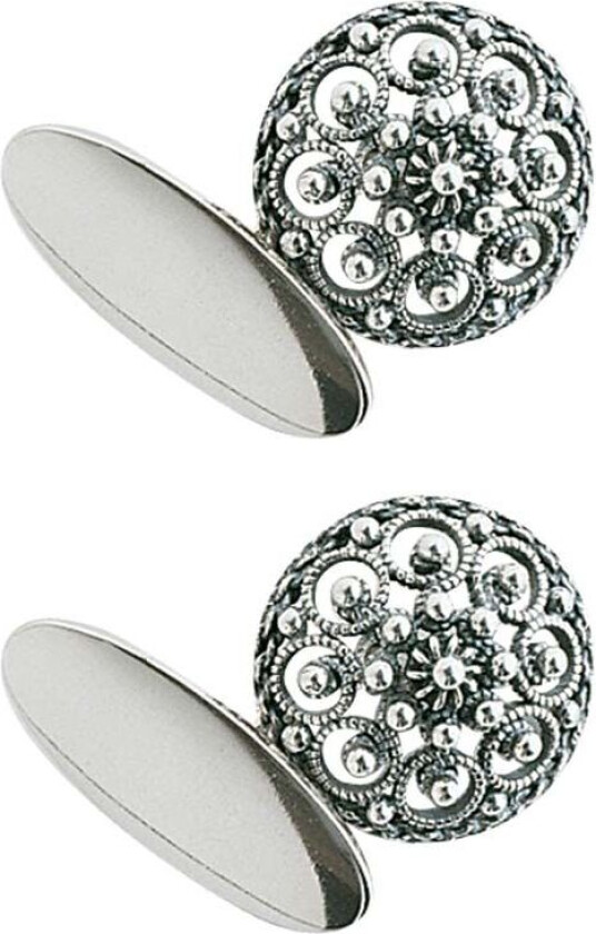 Mansjettknapper i 830 oksidert sølv