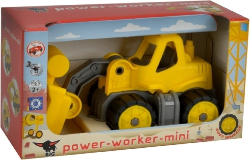 Big Power-Worker Mini Radlader, 2 År, Plast, Grå, Gult