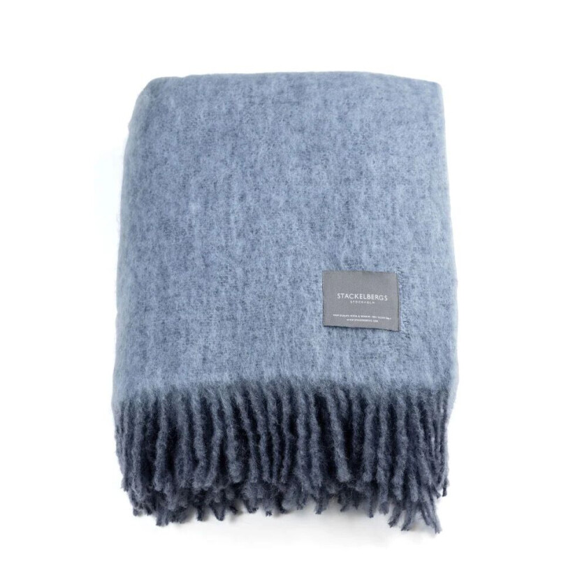 Mohair pledd Tide & blue fog