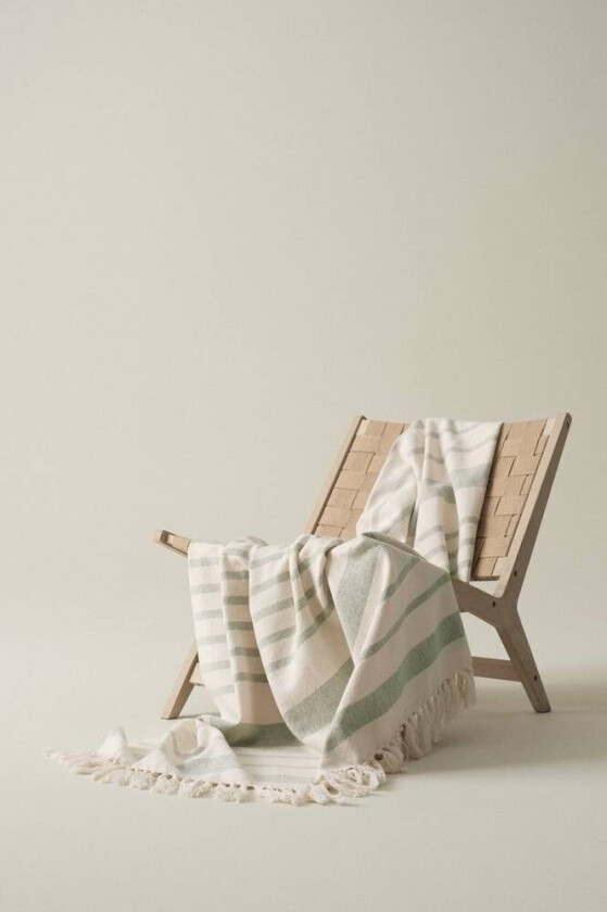 ELLY pledd Naturhvit/grønn