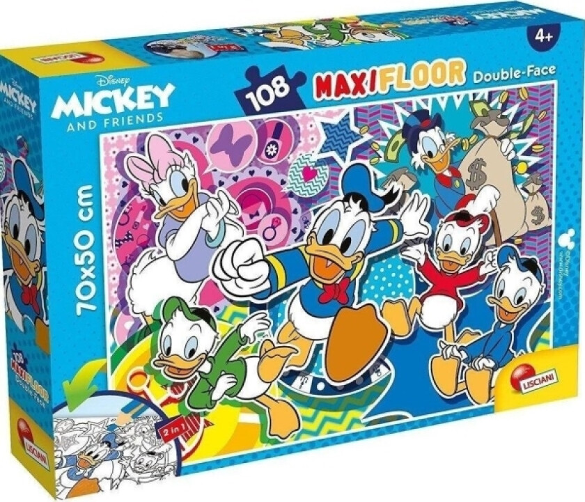 Disney Dobbelsidig Pussel Maxi Gulv Donald And 108 El.