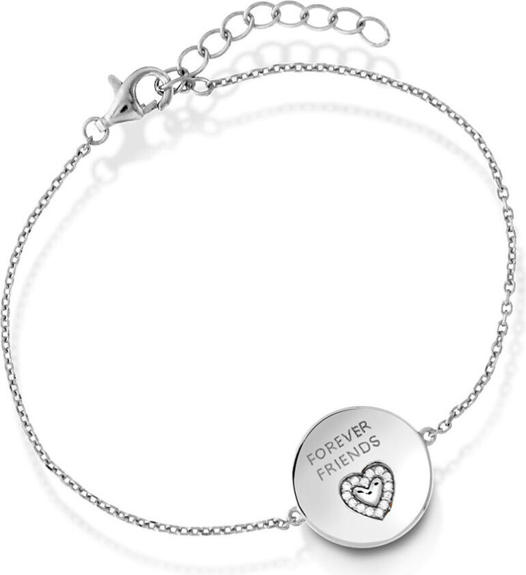 Armbånd i 925 sølv med hvite zirkonia og teksten "FOREVER FRIENDS"