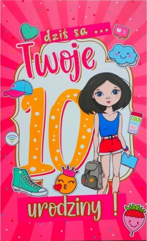 Bursdagskort 10 Jente 2K - 084