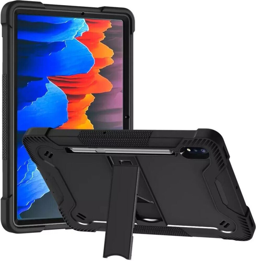 Samsung Galaxy Tab S8 Ultra Hybrid Håndverker Deksel med Stativfunksjon og Pennholder - Svart