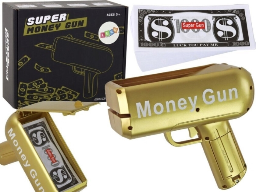 Money Gun Shooting Banknotes Yellow