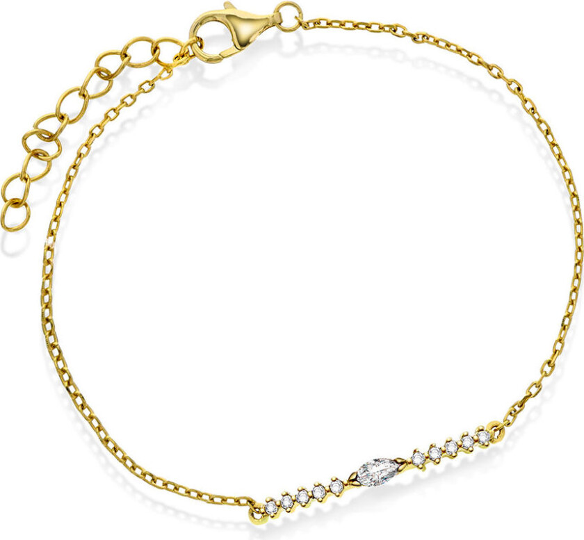 Armbånd i 925 forgylt sølv med zirkonia