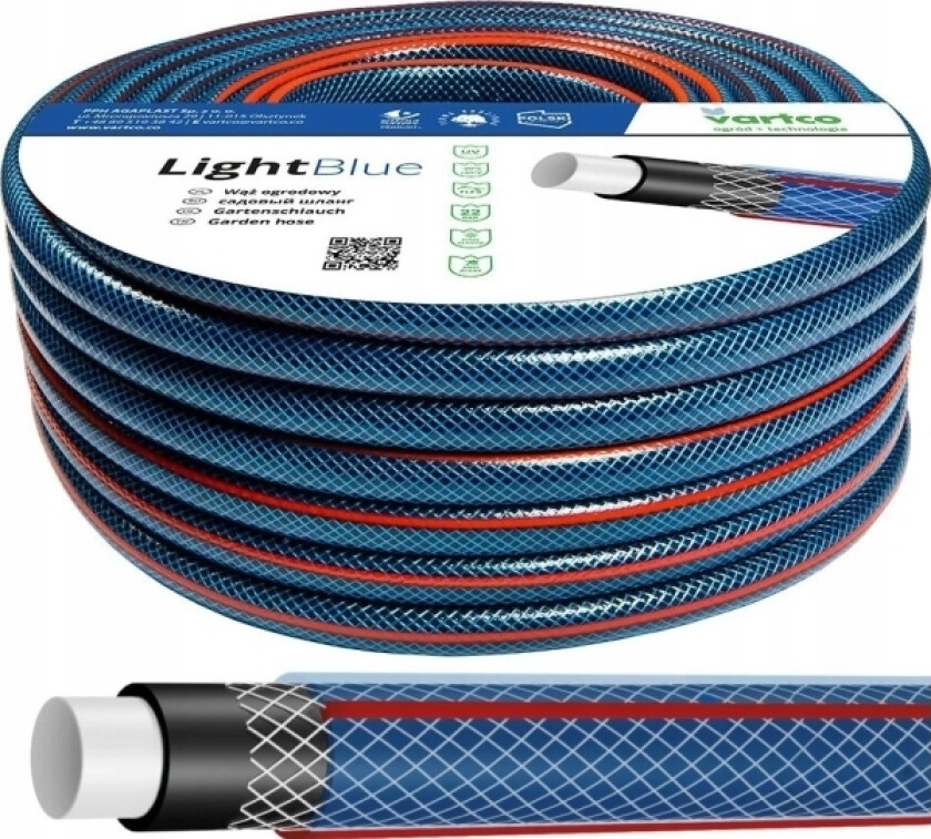 Vartco Garden Hose 1/2" 50M 4-Ply Vartco Light Blue 1008120050