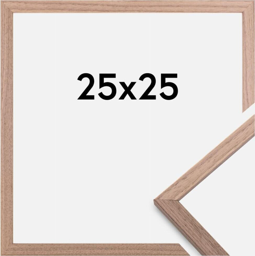 Ramme Edsbyn Akrylglass Lys Valnøtt 25x25 Cm