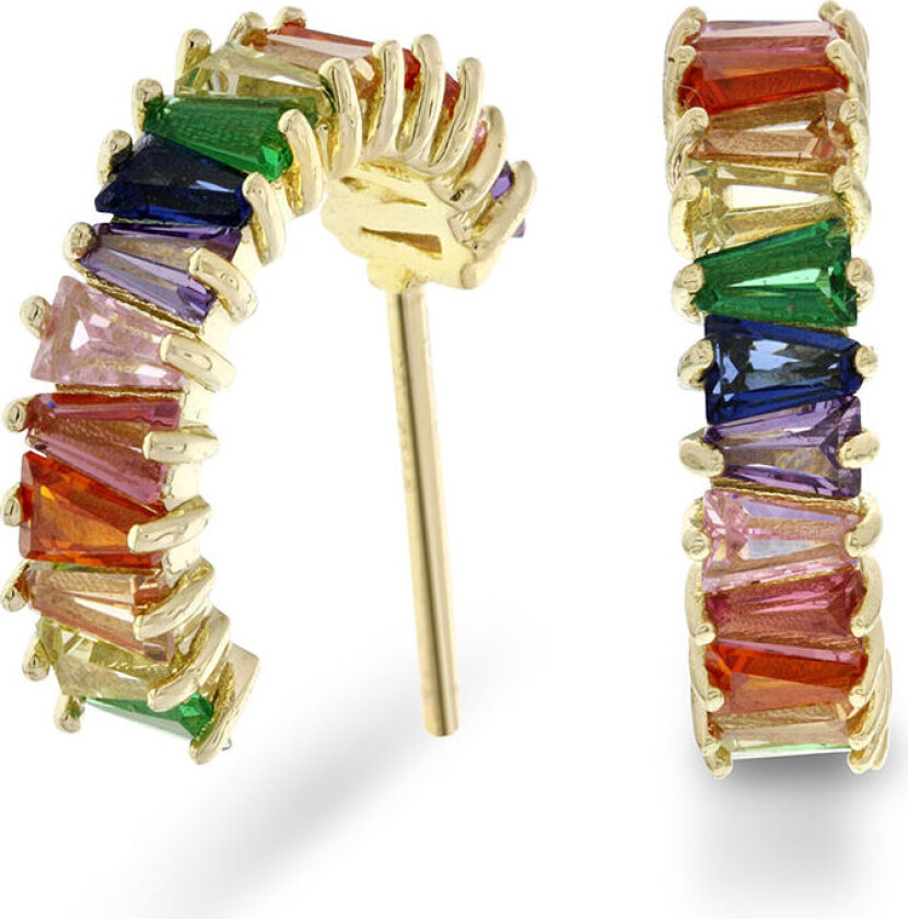 , Øredobber i forgylt 925 sølv med zirkonia