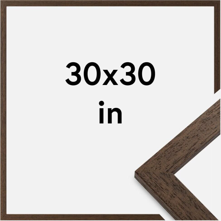 Ramme Brown Wood Akrylglass 30x30 Inches (76,2x76,2 Cm)