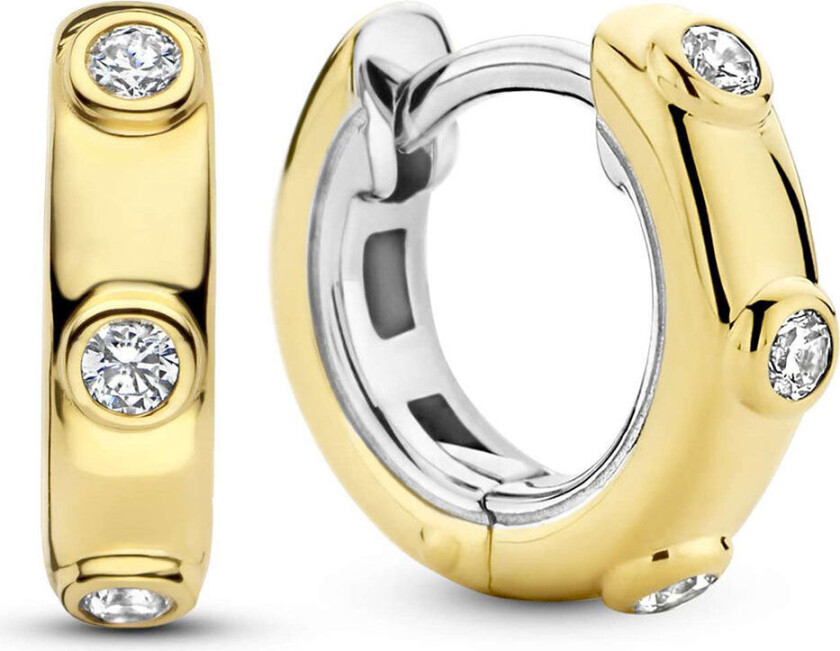 Bilde av , Hoops i forgylt 925 sølv med zirkonia