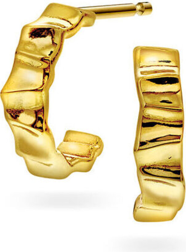 Shapes by Gulldia, Summer øreringer i 925 forgylt sølv med struktur