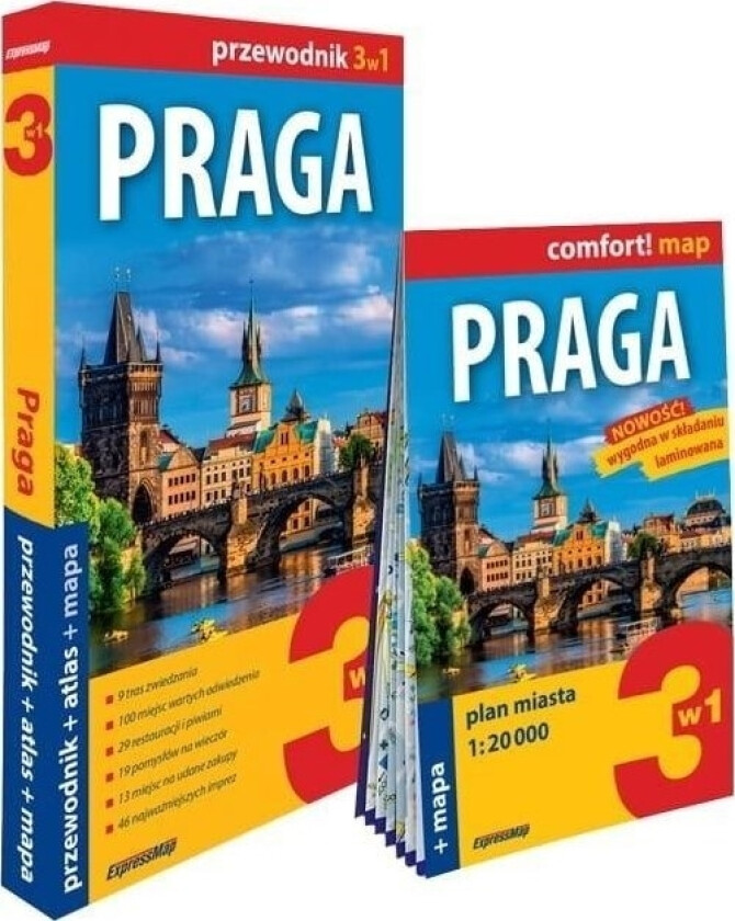Prague 3In1: Guidebook + Atlas + Map V.2023 (Collective Work)