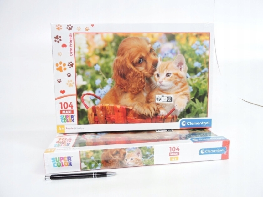 Puzzle 104El Maxi Supercolor Piesek I Kotek Cute Friends 25763