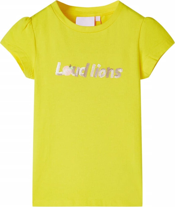 T-skjorte for barn med korte ermer knallgul 140