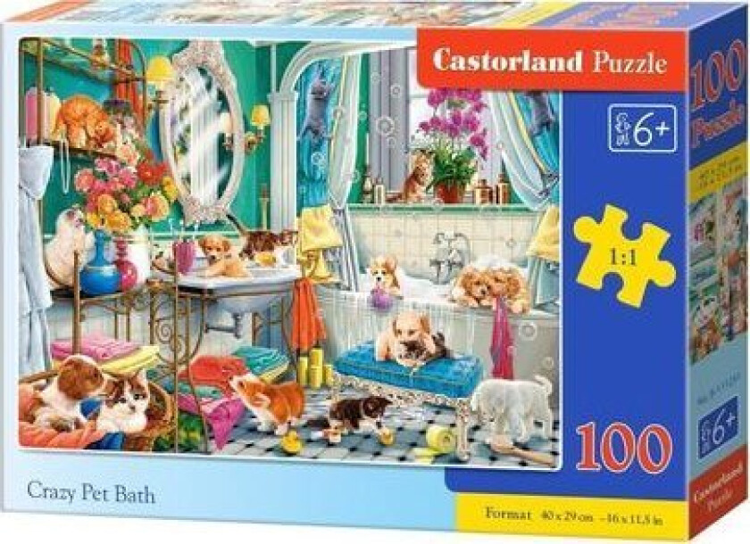 Castorland Puzzle 100 Crazy Pet Bath Castor