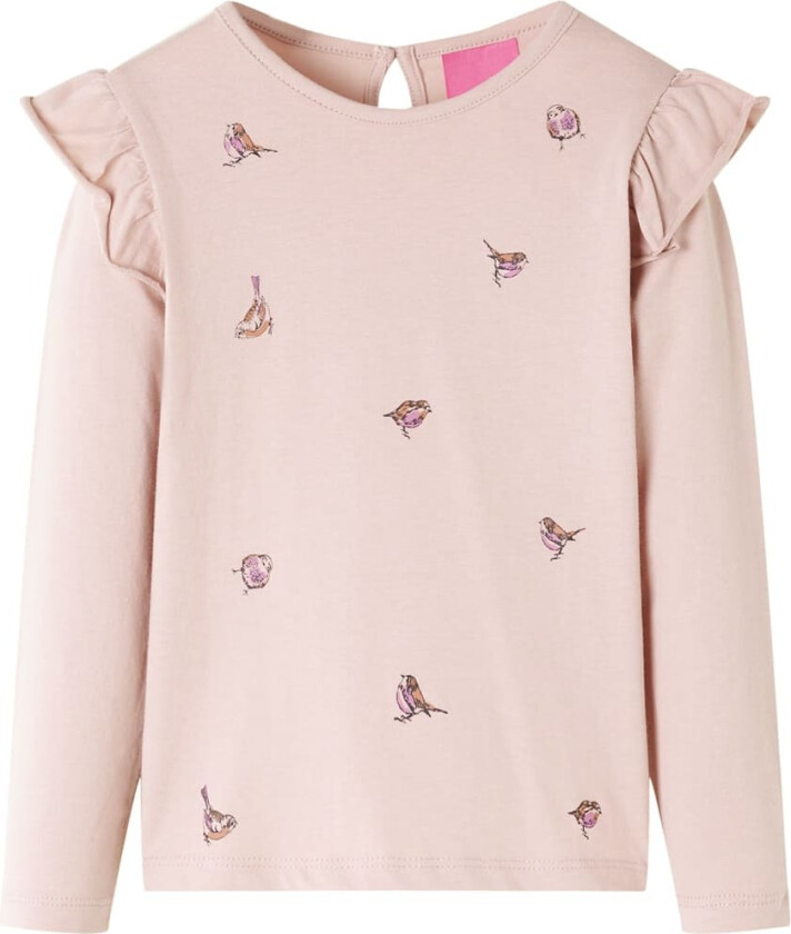 T-skjorte for barn med lange ermer rosa 128