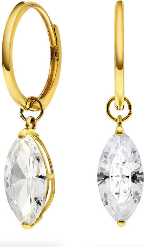 , Ørering i 585 gult gull med zirkonia