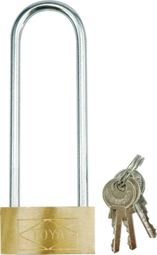 Vorel Messing Hengelås Med Langt Håndtak 40X105mm 3 Nøkler (77700)