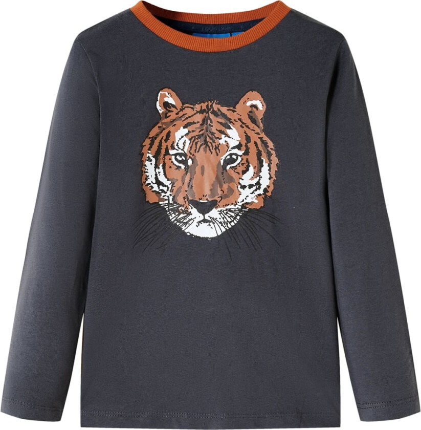 T-skjorte for barn med lange ermer antrasitt 92