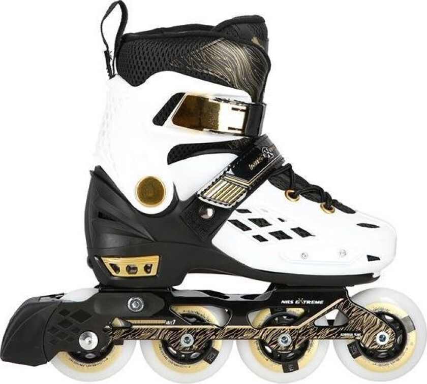 Nils Extreme Na20004 Rekreasjonsjusterbare Hvite Rulleskøyter, Størrelse 34-37