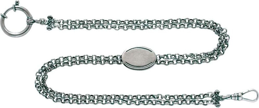 Klokkekjede i 830 oksidert sølv