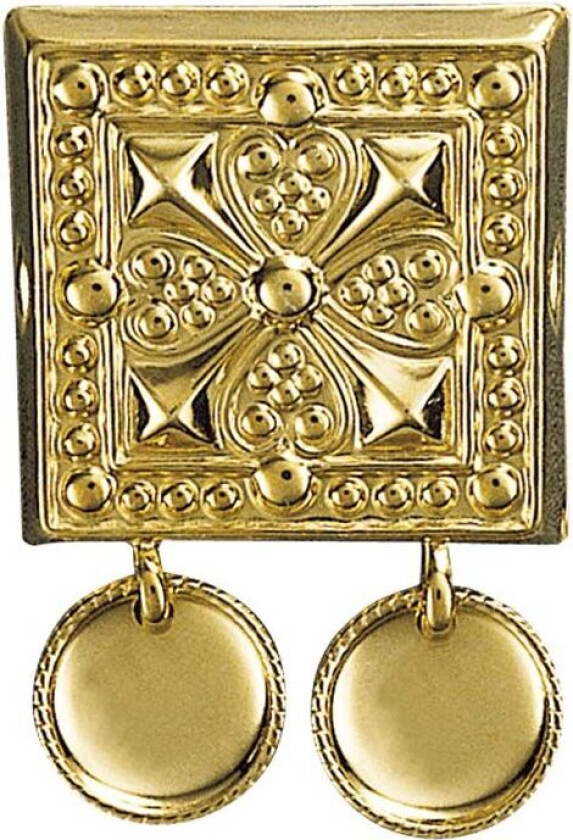 Beltestøl i 830 forgylt sølv med løv