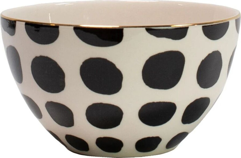Vigdis skål Svart-hvit-gull