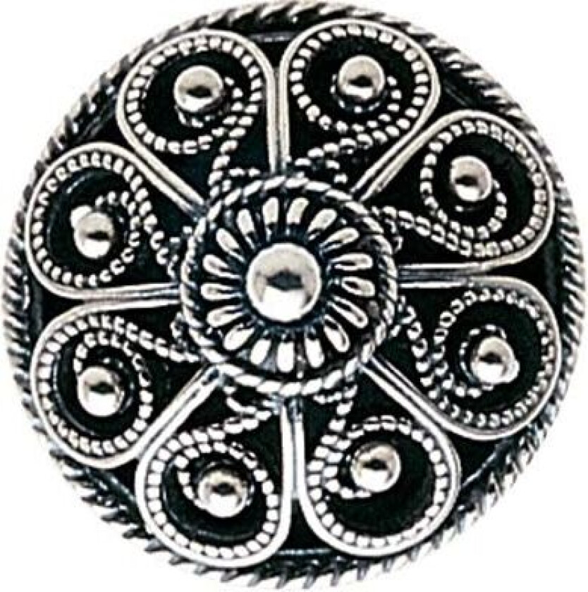 Knapp med bunn i 830 oksidert sølv