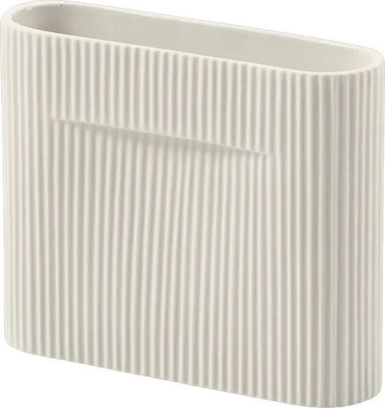 Ridge vase 16,5 cm Off white