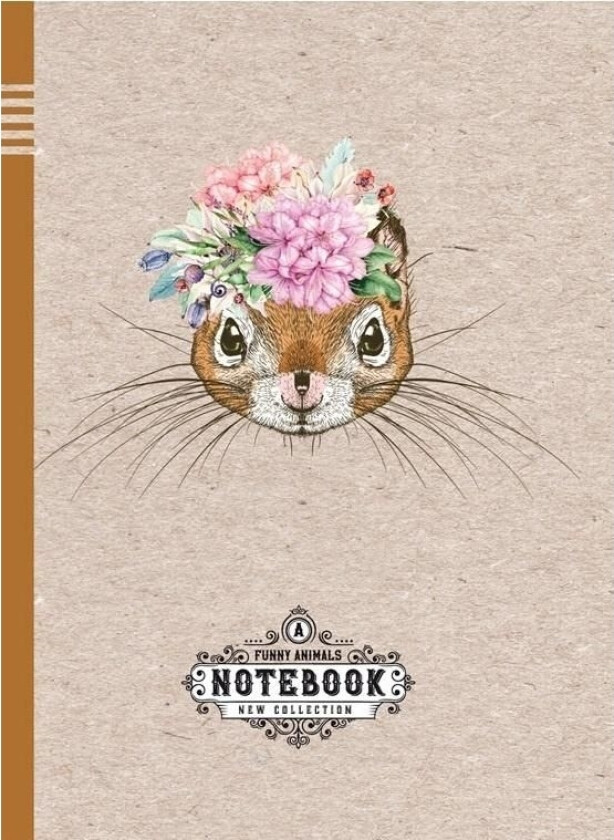 Frisk Dekorativ Notatbok 145X197/64K Rutenett Tw Squirrel