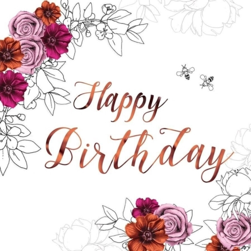 Swarovski Square Flowers Bursdagskort (Cl1409)