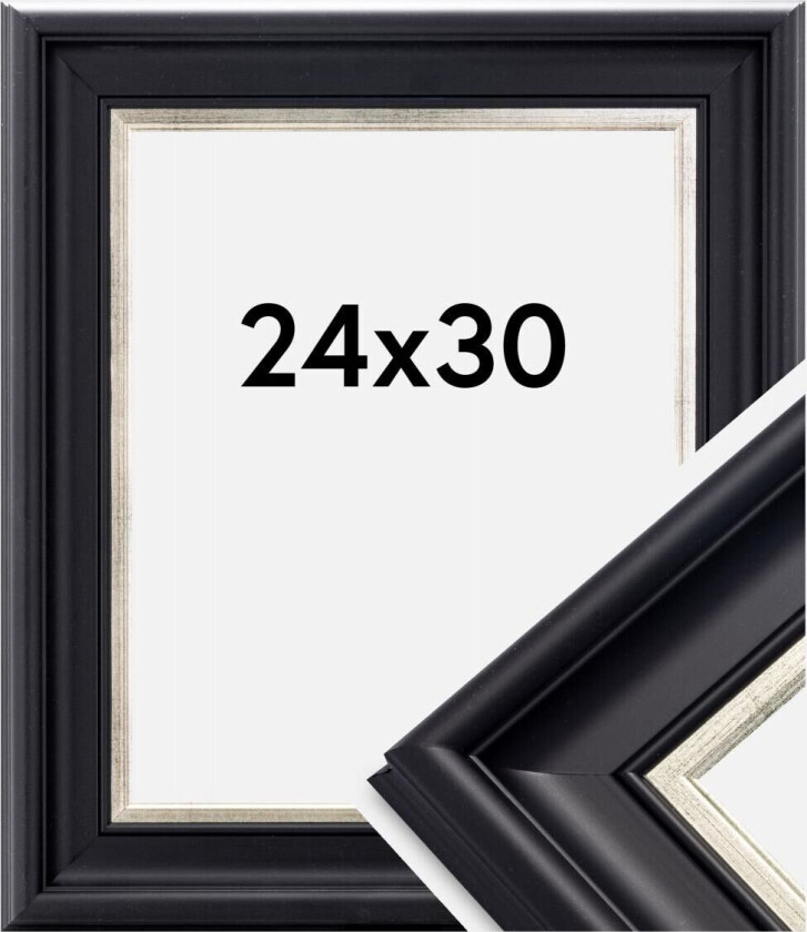 Ramme Dalarna Akrylglass Svart-Sølv 24x30 Cm