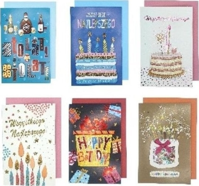 Brettet Bursdagskort 1,5X17cm Blanding