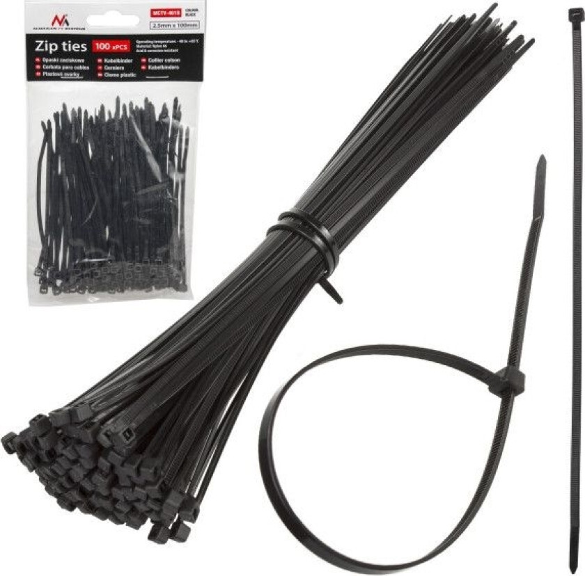 Maclean Organizer Cable Ties (100 Pieces) Maclean Mctv-461 B - Black, 2.5X100mm