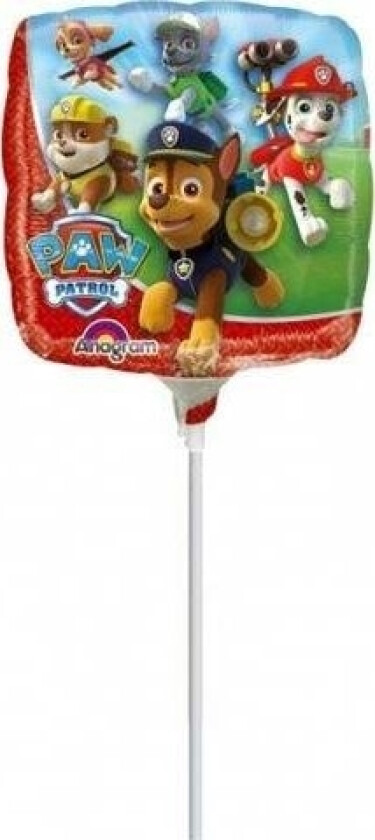Amscan Folieballong Til Paw Patrol Stick - 23 Cm - 1 Stk, Universal