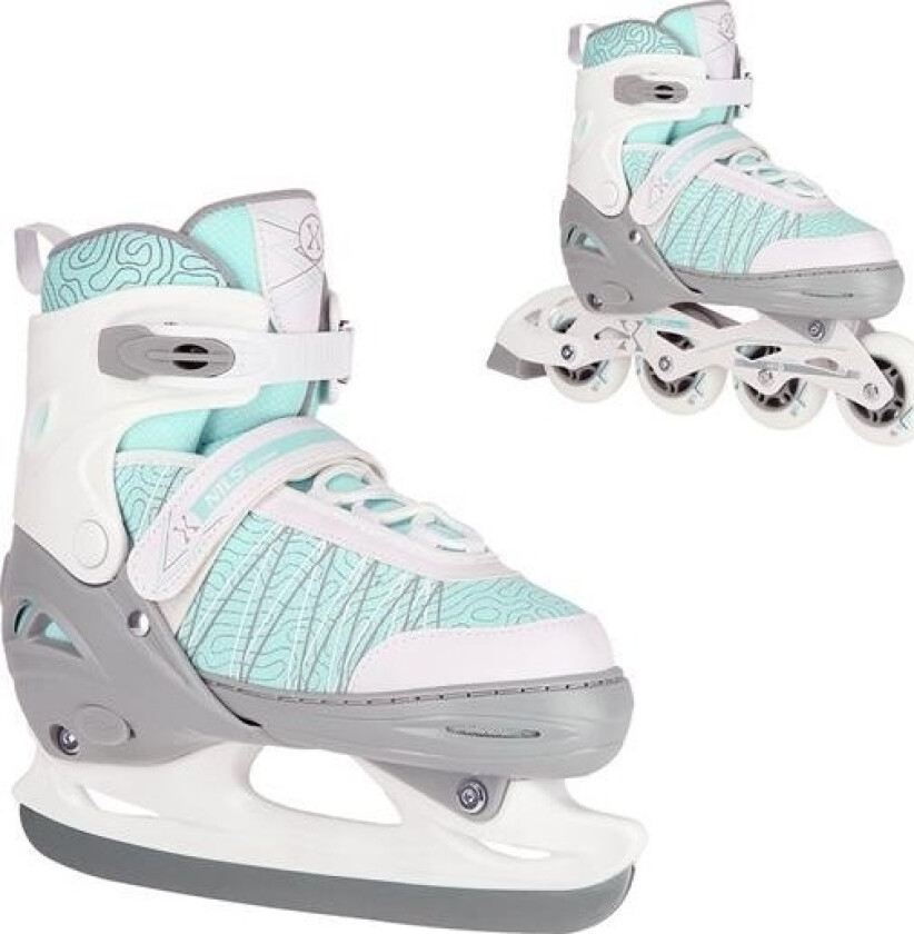 Nils Extreme Nh11912a Justerbare Rulleskøyter, Hvite, Størrelse 39-42