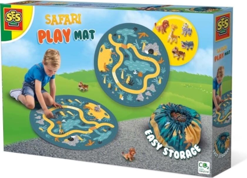 Ses Creative Safari Play Mat And Storage Bag 2 In 1, Lekematte Til Babyer, Flerfarget