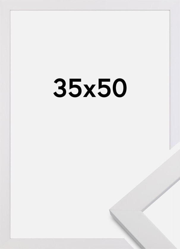 Ramme White Wood Akrylglass 35x50 Cm