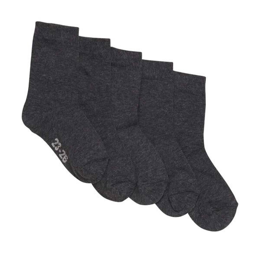 5-Pack Sokker Til Barn, Dark Grey Melange