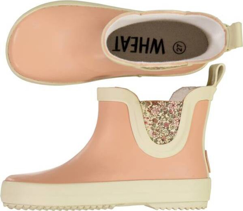Wheat Rubber Boot Beta Ankelstøvel Barely Beige Flowers