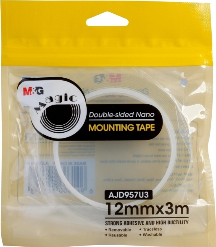 M&G Nano Tape Monteringstape, Dobbeltsidig, Gjennomsiktig, 12Mm 3M Mg