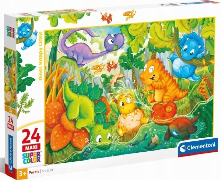 Puzzle 24El Maxi Supercolor Dinos Happy Oasis 28524