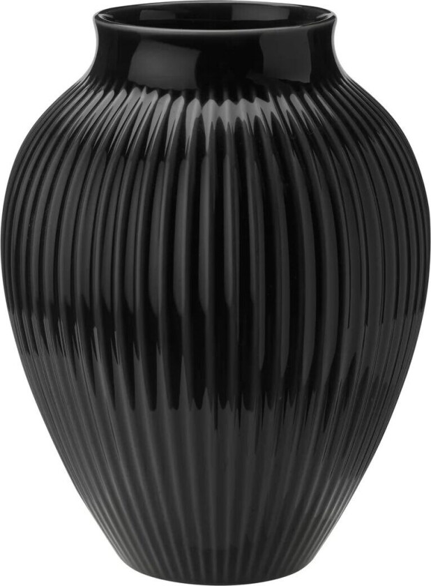 Knabstrup vase riller 27 cm Svart